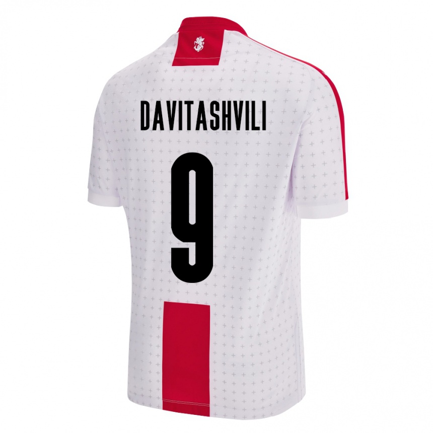 Niño Fútbol Camiseta Georgia Zuriko Davitashvili #9 Blanco 1ª Equipación 24-26 México