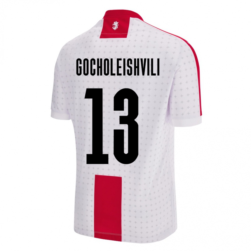 Niño Fútbol Camiseta Georgia Giorgi Gocholeishvili #13 Blanco 1ª Equipación 24-26 México