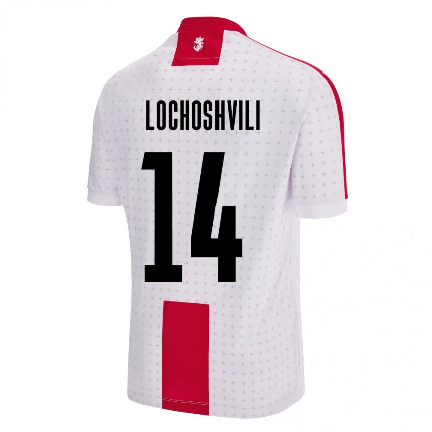 Niño Fútbol Camiseta Georgia Luka Lochoshvili #14 Blanco 1ª Equipación 24-26 México