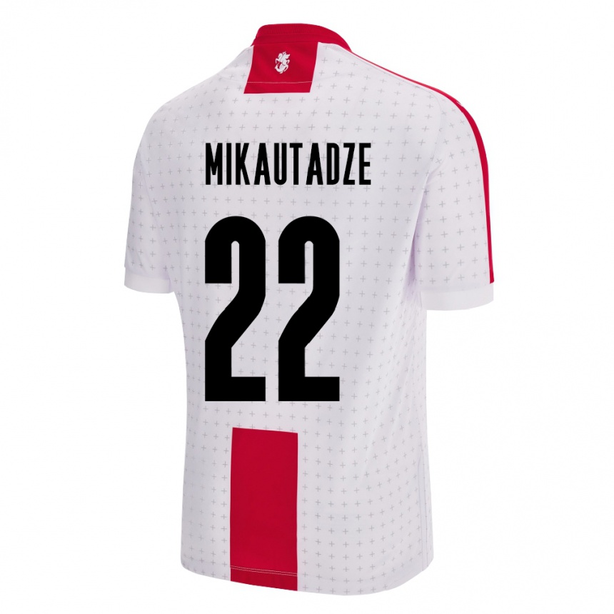 Niño Fútbol Camiseta Georgia Georges Mikautadze #22 Blanco 1ª Equipación 24-26 México