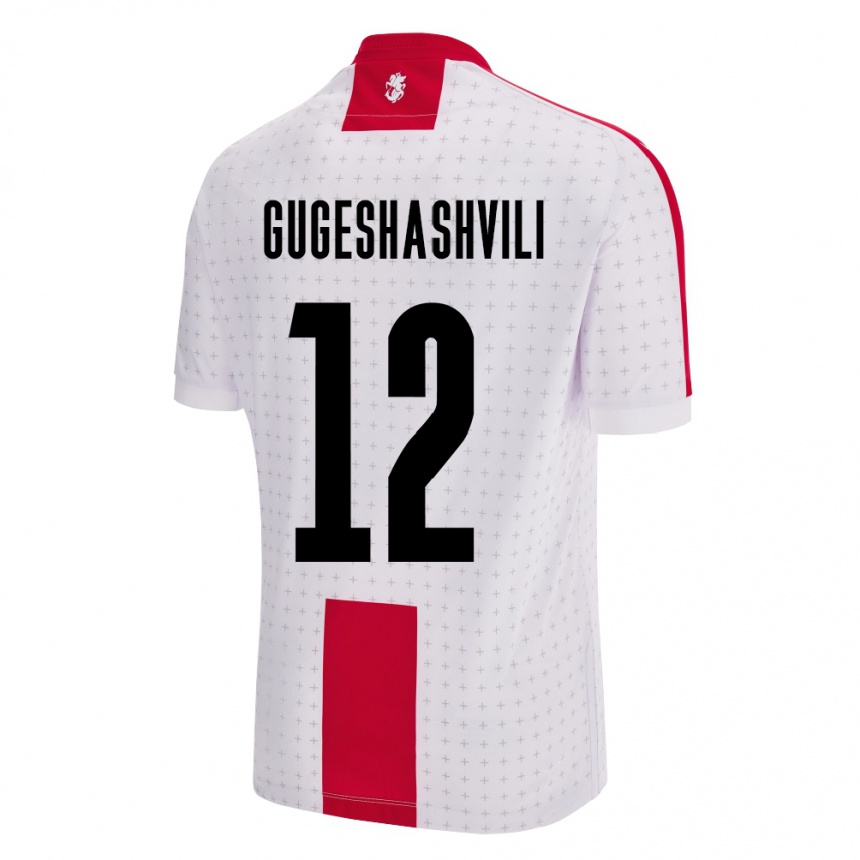 Niño Fútbol Camiseta Georgia Luka Gugeshashvili #12 Blanco 1ª Equipación 24-26 México