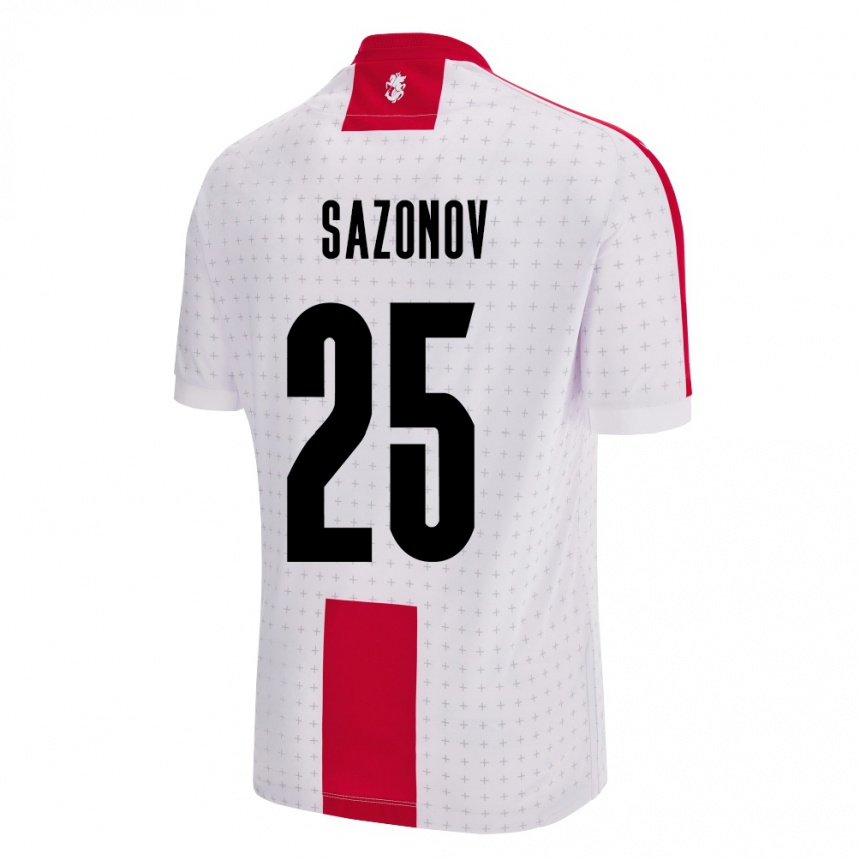 Niño Fútbol Camiseta Georgia Saba Sazonov #25 Blanco 1ª Equipación 24-26 México