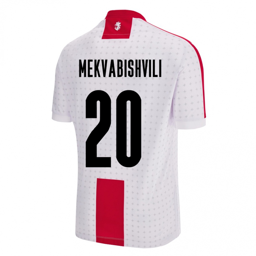 Niño Fútbol Camiseta Georgia Anzor Mekvabishvili #20 Blanco 1ª Equipación 24-26 México