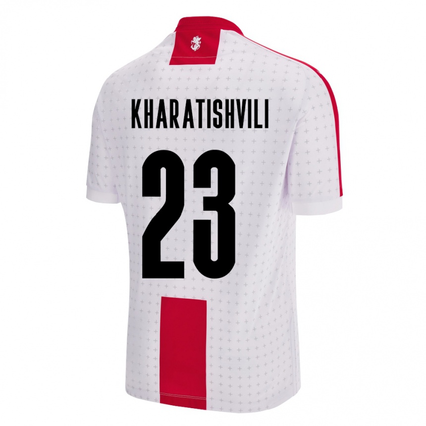 Niño Fútbol Camiseta Georgia Luka Kharatishvili #23 Blanco 1ª Equipación 24-26 México