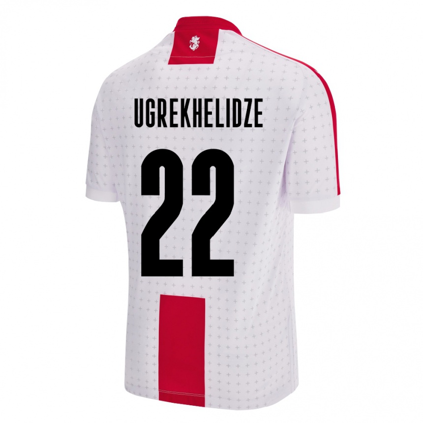 Niño Fútbol Camiseta Georgia Nikoloz Ugrekhelidze #22 Blanco 1ª Equipación 24-26 México