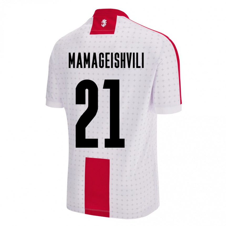 Niño Fútbol Camiseta Georgia Otar Mamageishvili #21 Blanco 1ª Equipación 24-26 México