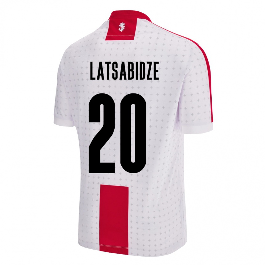 Niño Fútbol Camiseta Georgia Luka Latsabidze #20 Blanco 1ª Equipación 24-26 México