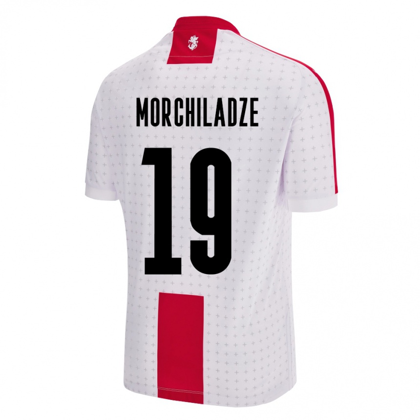 Niño Fútbol Camiseta Georgia Tornike Morchiladze #19 Blanco 1ª Equipación 24-26 México