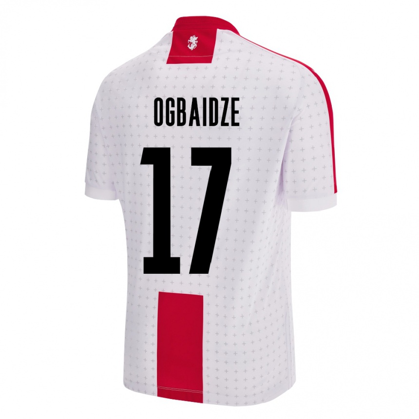 Niño Fútbol Camiseta Georgia Shalva Ogbaidze #17 Blanco 1ª Equipación 24-26 México