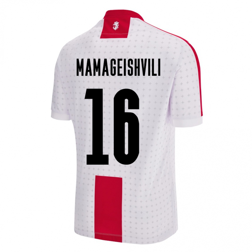 Niño Fútbol Camiseta Georgia Gizo Mamageishvili #16 Blanco 1ª Equipación 24-26 México