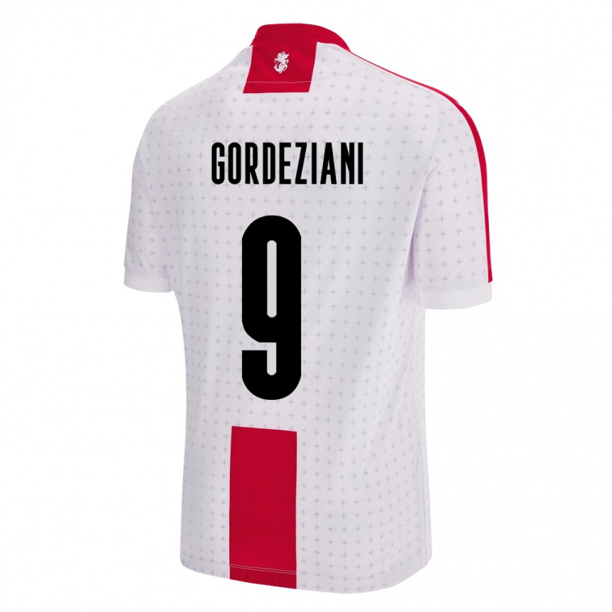 Niño Fútbol Camiseta Georgia Vasilios Gordeziani #9 Blanco 1ª Equipación 24-26 México