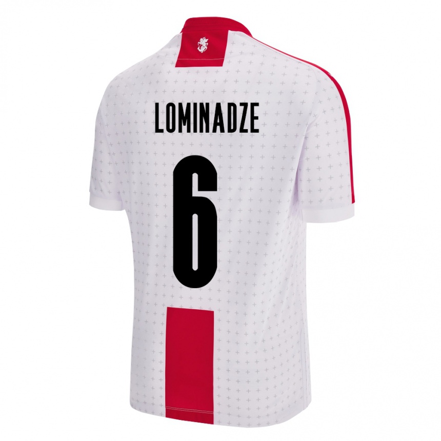 Niño Fútbol Camiseta Georgia Nodar Lominadze #6 Blanco 1ª Equipación 24-26 México