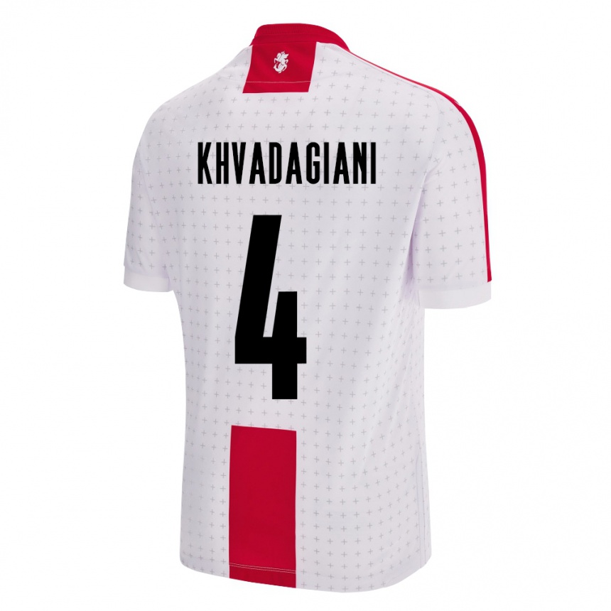 Niño Fútbol Camiseta Georgia Saba Khvadagiani #4 Blanco 1ª Equipación 24-26 México