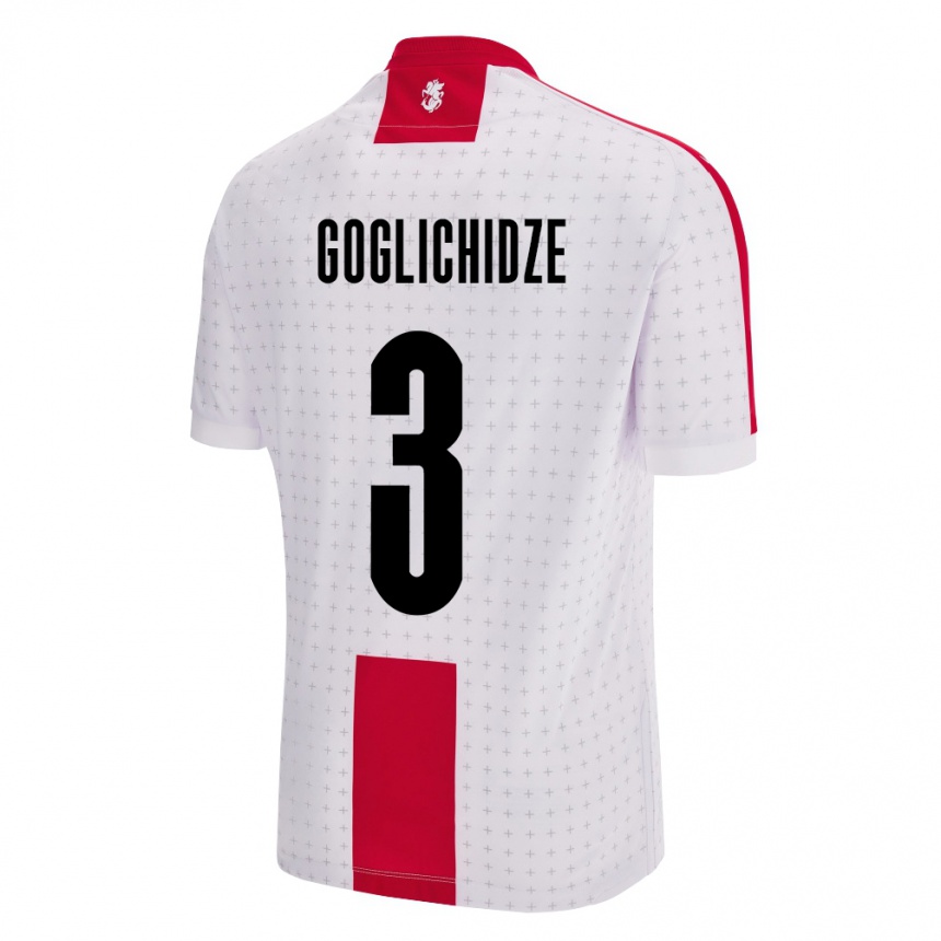 Niño Fútbol Camiseta Georgia Saba Goglichidze #3 Blanco 1ª Equipación 24-26 México