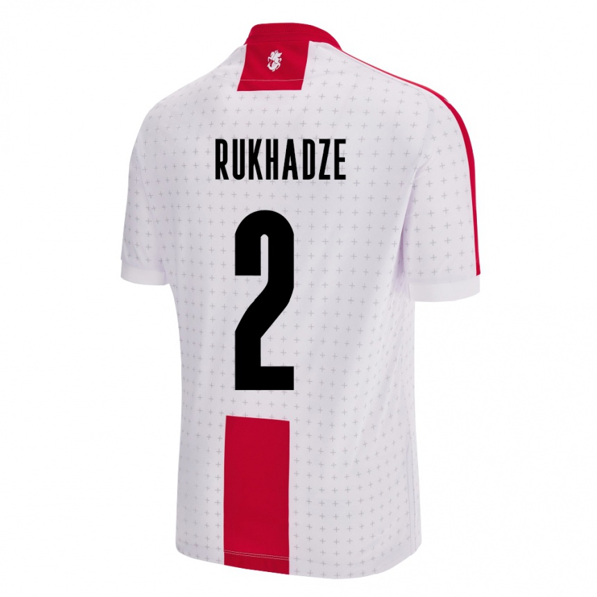 Niño Fútbol Camiseta Georgia Zurab Rukhadze #2 Blanco 1ª Equipación 24-26 México