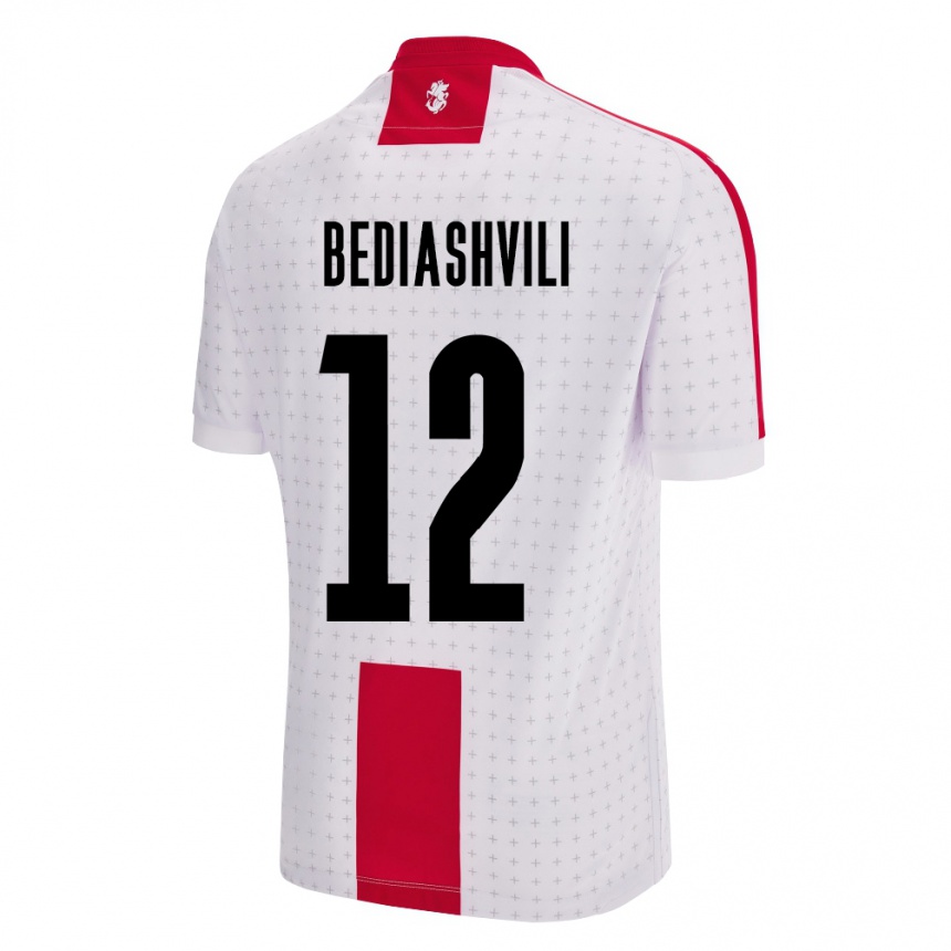 Niño Fútbol Camiseta Georgia Giorgi Bediashvili #12 Blanco 1ª Equipación 24-26 México