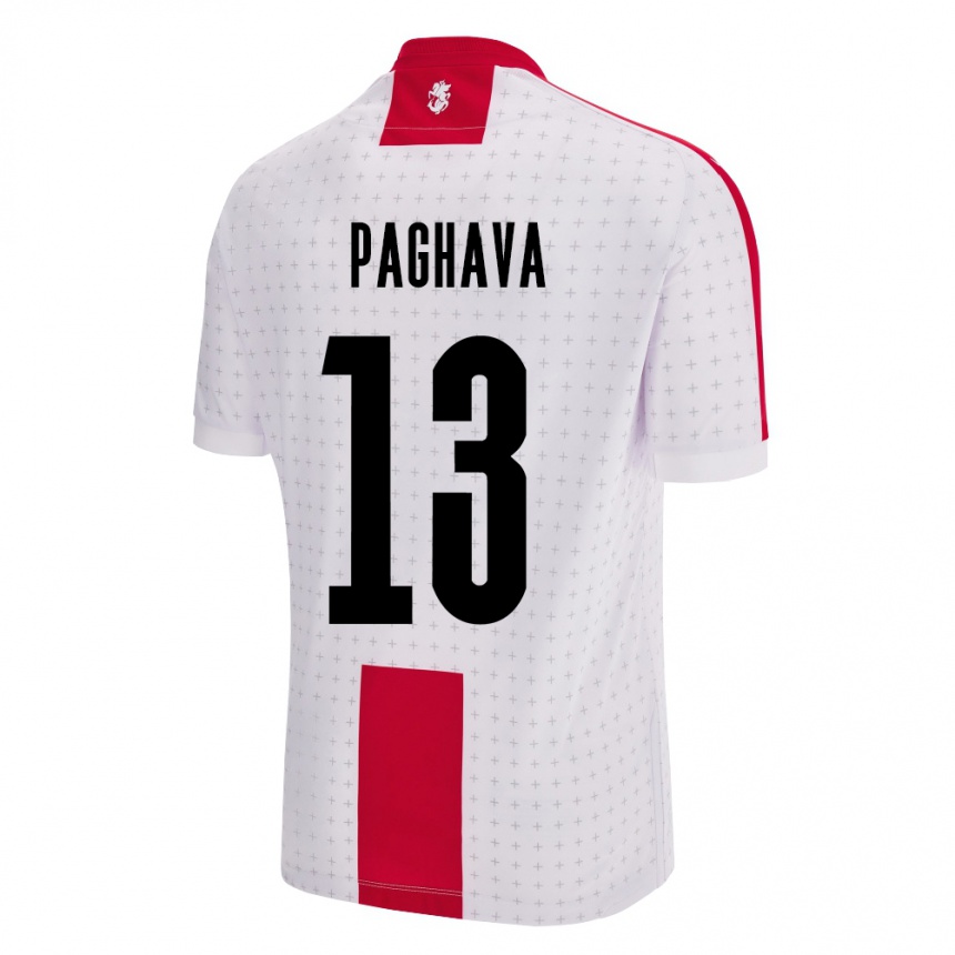 Niño Fútbol Camiseta Georgia Davit Paghava #13 Blanco 1ª Equipación 24-26 México