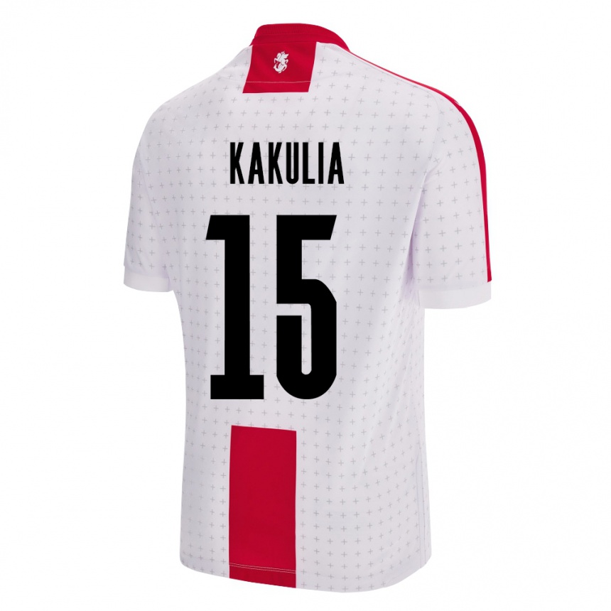 Niño Fútbol Camiseta Georgia Giorgi Kakulia #15 Blanco 1ª Equipación 24-26 México