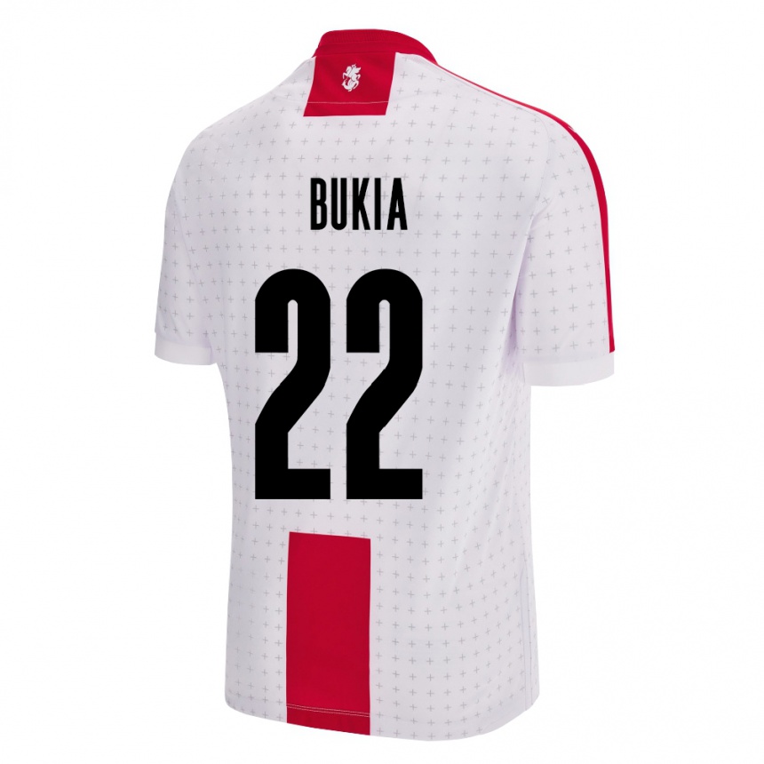 Niño Fútbol Camiseta Georgia Davit Bukia #22 Blanco 1ª Equipación 24-26 México