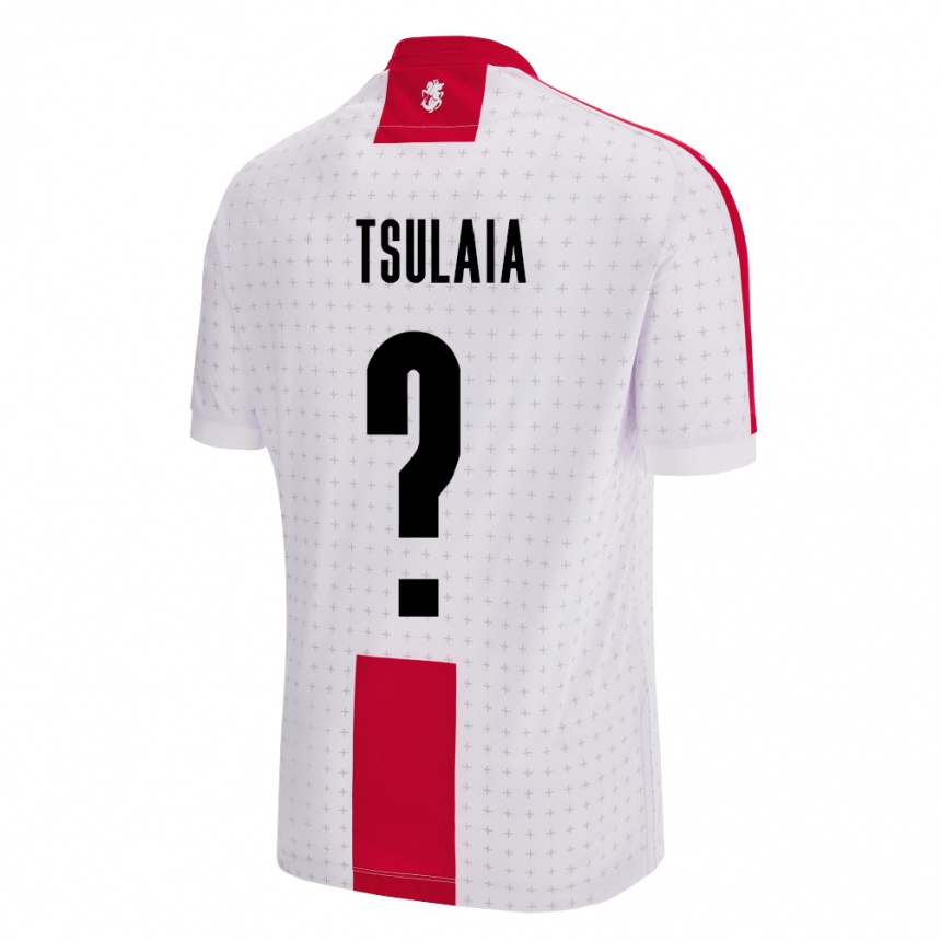 Niño Fútbol Camiseta Georgia Luka Tsulaia #0 Blanco 1ª Equipación 24-26 México