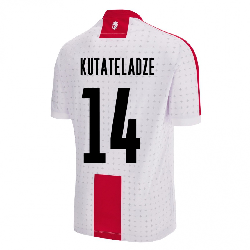 Niño Fútbol Camiseta Georgia Alexandre Kutateladze #14 Blanco 1ª Equipación 24-26 México