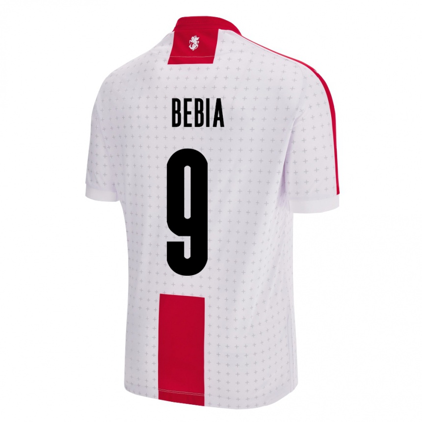 Niño Fútbol Camiseta Georgia Maiko Bebia #9 Blanco 1ª Equipación 24-26 México