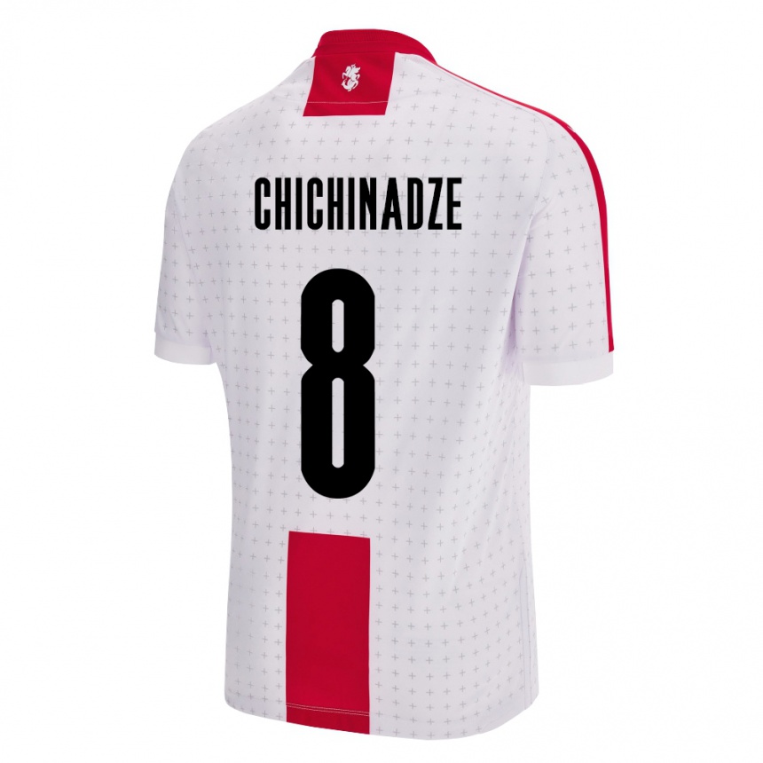 Niño Fútbol Camiseta Georgia Lela Chichinadze #8 Blanco 1ª Equipación 24-26 México