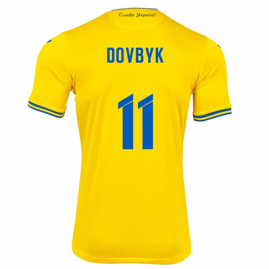 Niño Fútbol Camiseta Ucrania Artem Dovbyk #11 Amarillo 1ª Equipación 24-26 México