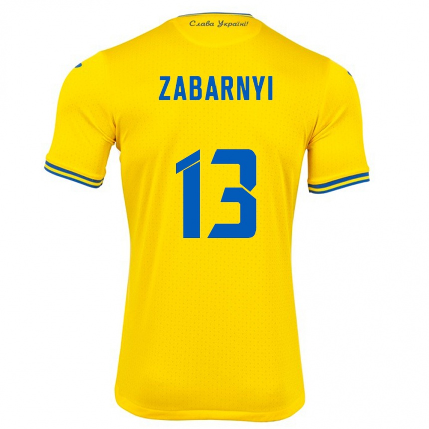 Niño Fútbol Camiseta Ucrania Ilya Zabarnyi #13 Amarillo 1ª Equipación 24-26 México