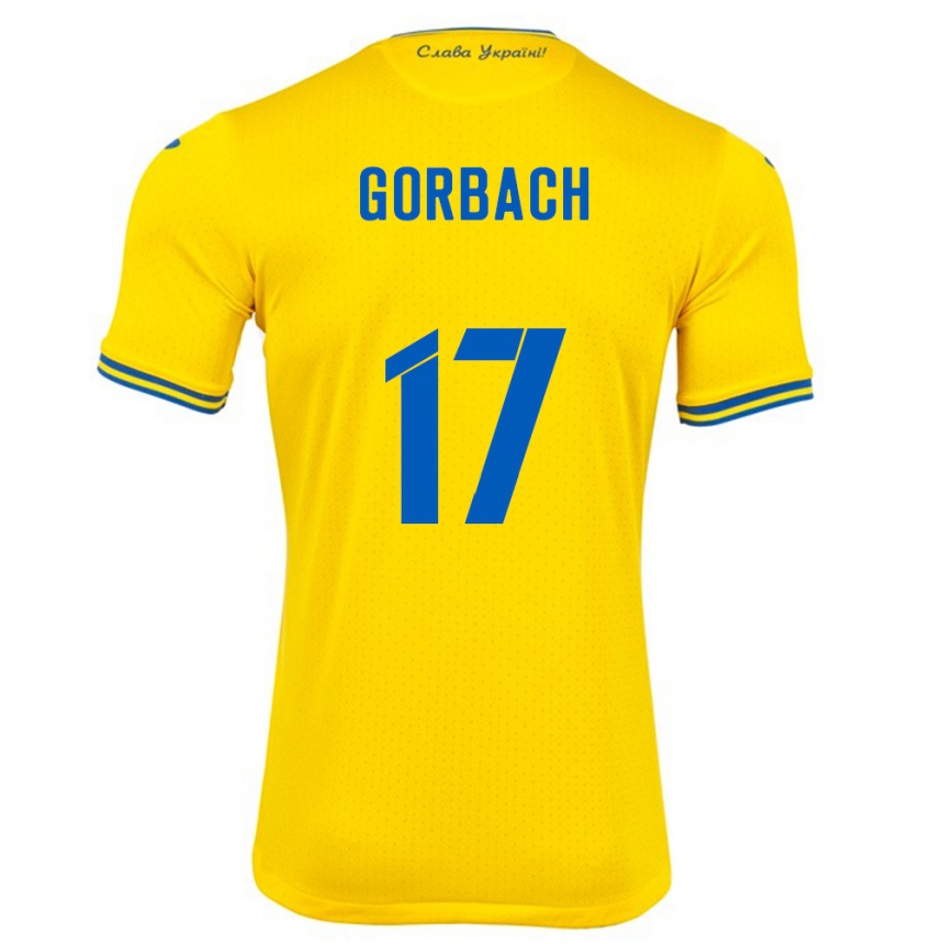 Niño Fútbol Camiseta Ucrania Igor Gorbach #17 Amarillo 1ª Equipación 24-26 México