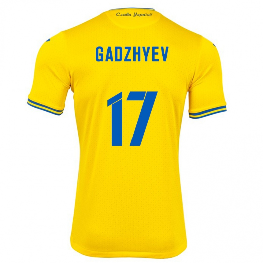 Niño Fútbol Camiseta Ucrania Ramik Gadzhyev #17 Amarillo 1ª Equipación 24-26 México