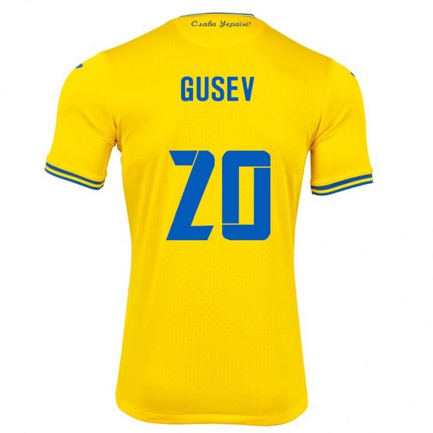 Niño Fútbol Camiseta Ucrania Oleksiy Gusev #20 Amarillo 1ª Equipación 24-26 México