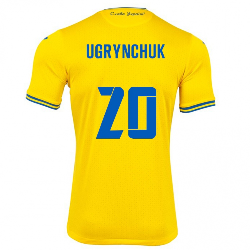 Niño Fútbol Camiseta Ucrania Artem Ugrynchuk #20 Amarillo 1ª Equipación 24-26 México