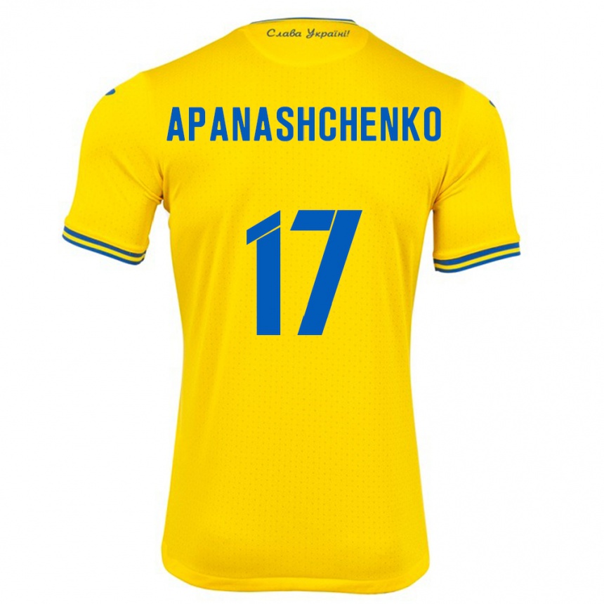 Niño Fútbol Camiseta Ucrania Daryna Apanashchenko #17 Amarillo 1ª Equipación 24-26 México