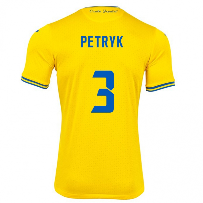 Niño Fútbol Camiseta Ucrania Anna Petryk #3 Amarillo 1ª Equipación 24-26 México