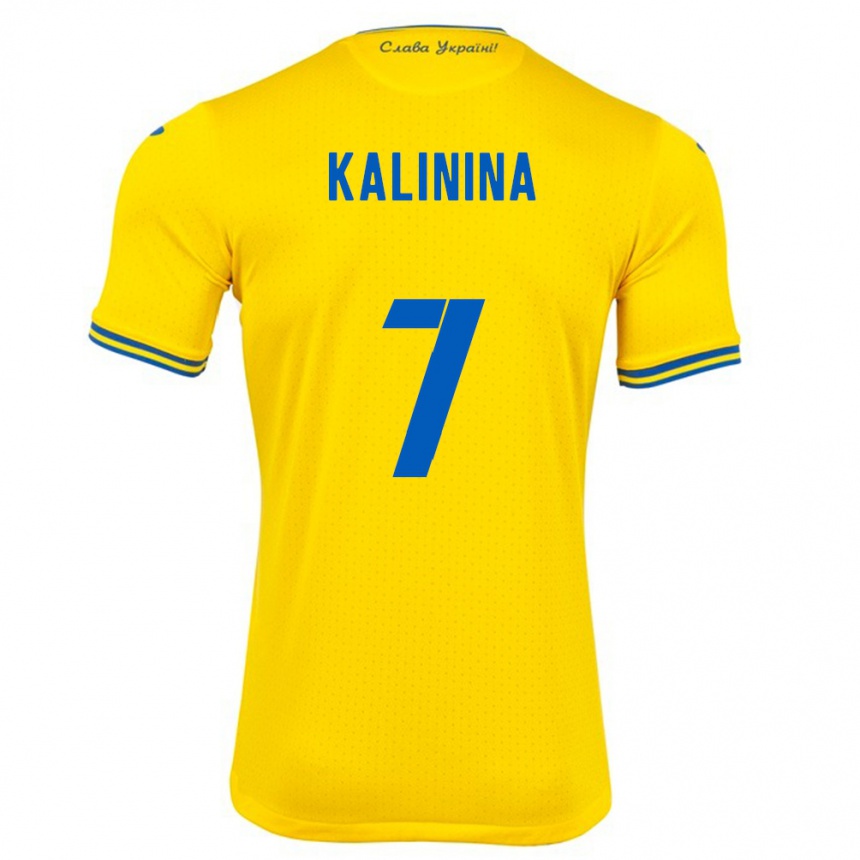 Niño Fútbol Camiseta Ucrania Yana Kalinina #7 Amarillo 1ª Equipación 24-26 México