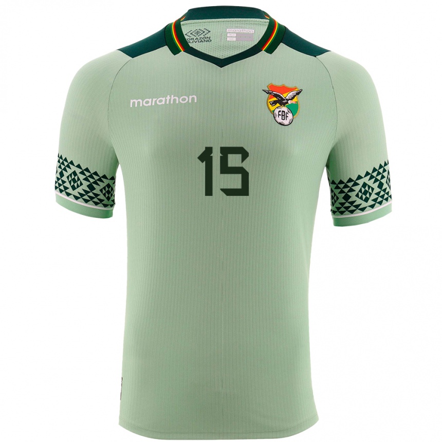 Niño Fútbol Camiseta Bolivia Aidé Mendiola #15 Verde Claro 1ª Equipación 24-26 México