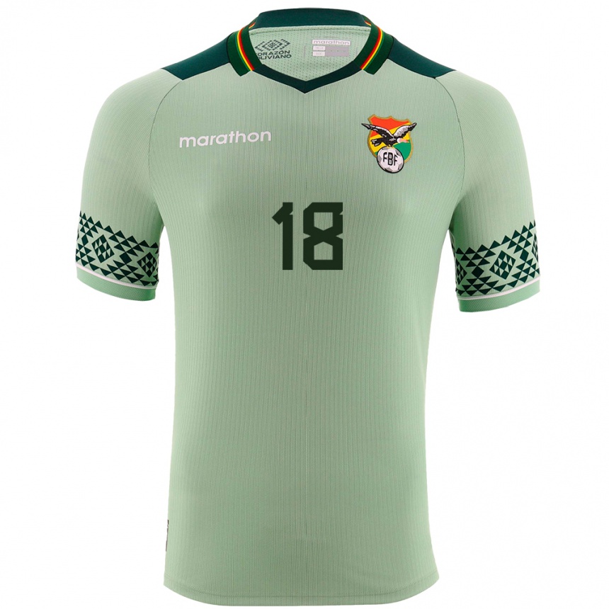 Niño Fútbol Camiseta Bolivia Fabricio Quaglio #18 Verde Claro 1ª Equipación 24-26 México