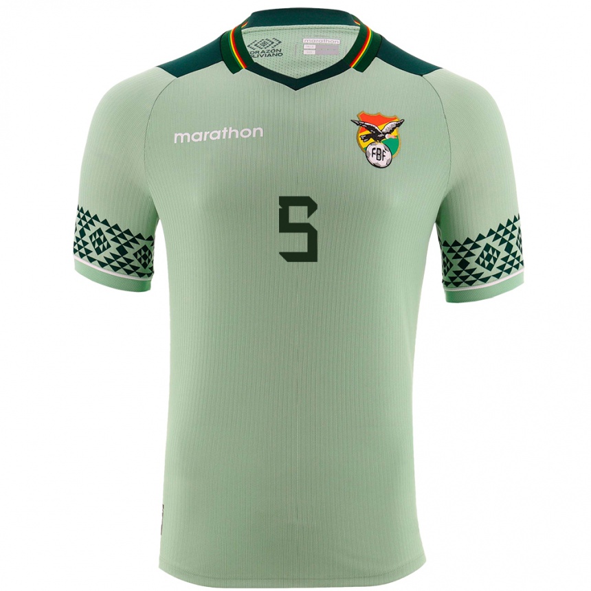 Niño Fútbol Camiseta Bolivia Ervin Vaca #5 Verde Claro 1ª Equipación 24-26 México