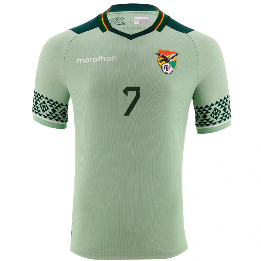 Niño Fútbol Camiseta Bolivia Braian Mamani #7 Verde Claro 1ª Equipación 24-26 México