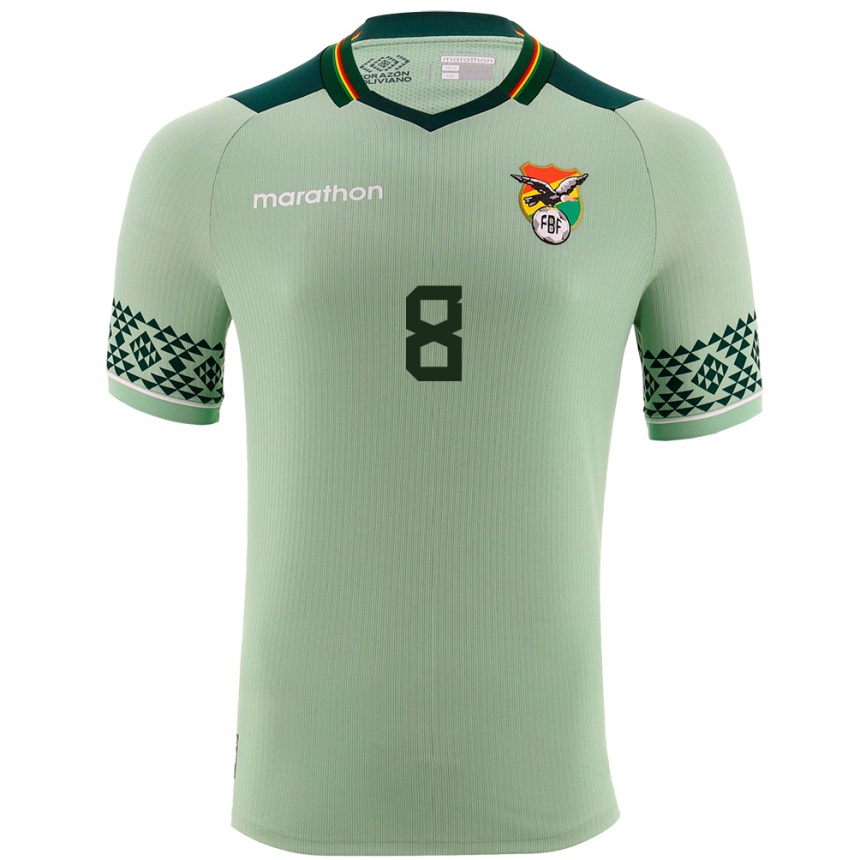 Niño Fútbol Camiseta Bolivia Deybi Choque #8 Verde Claro 1ª Equipación 24-26 México