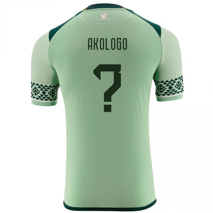 Niño Fútbol Camiseta Bolivia David Akologo #0 Verde Claro 1ª Equipación 24-26 México