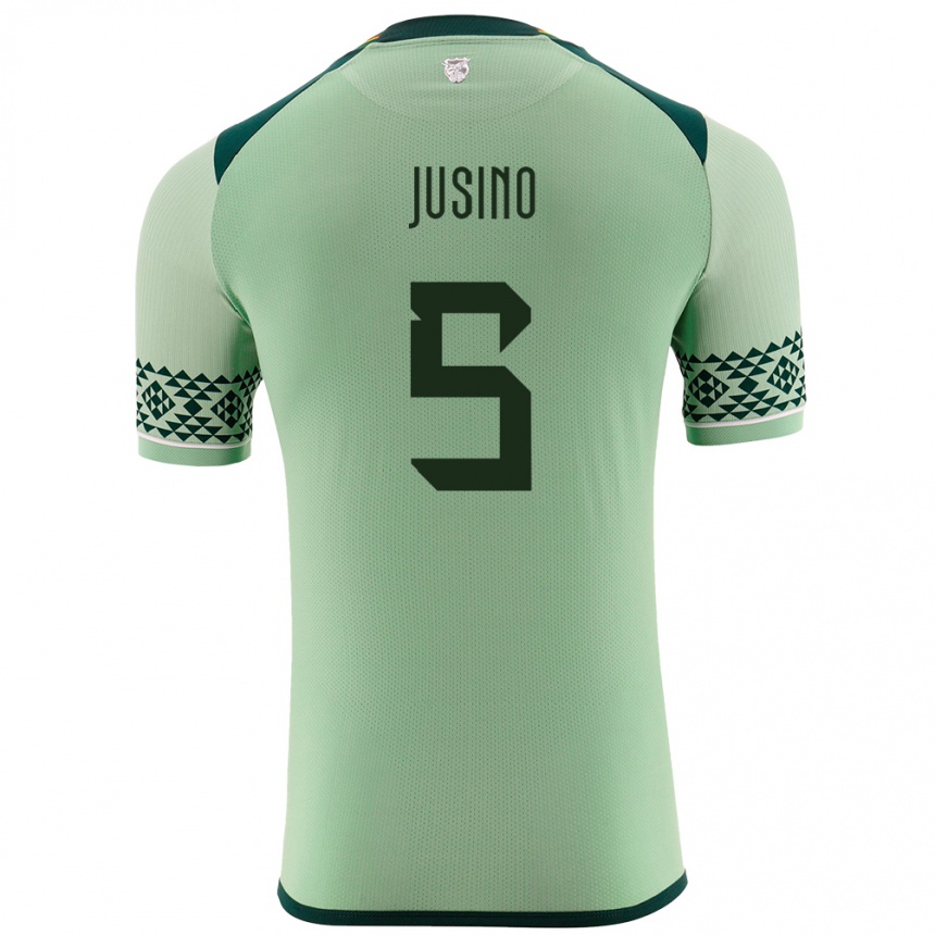 Niño Fútbol Camiseta Bolivia Adrián Jusino #5 Verde Claro 1ª Equipación 24-26 México