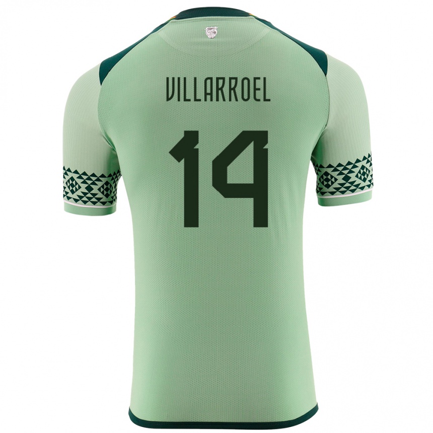 Niño Fútbol Camiseta Bolivia Moisés Villarroel #14 Verde Claro 1ª Equipación 24-26 México