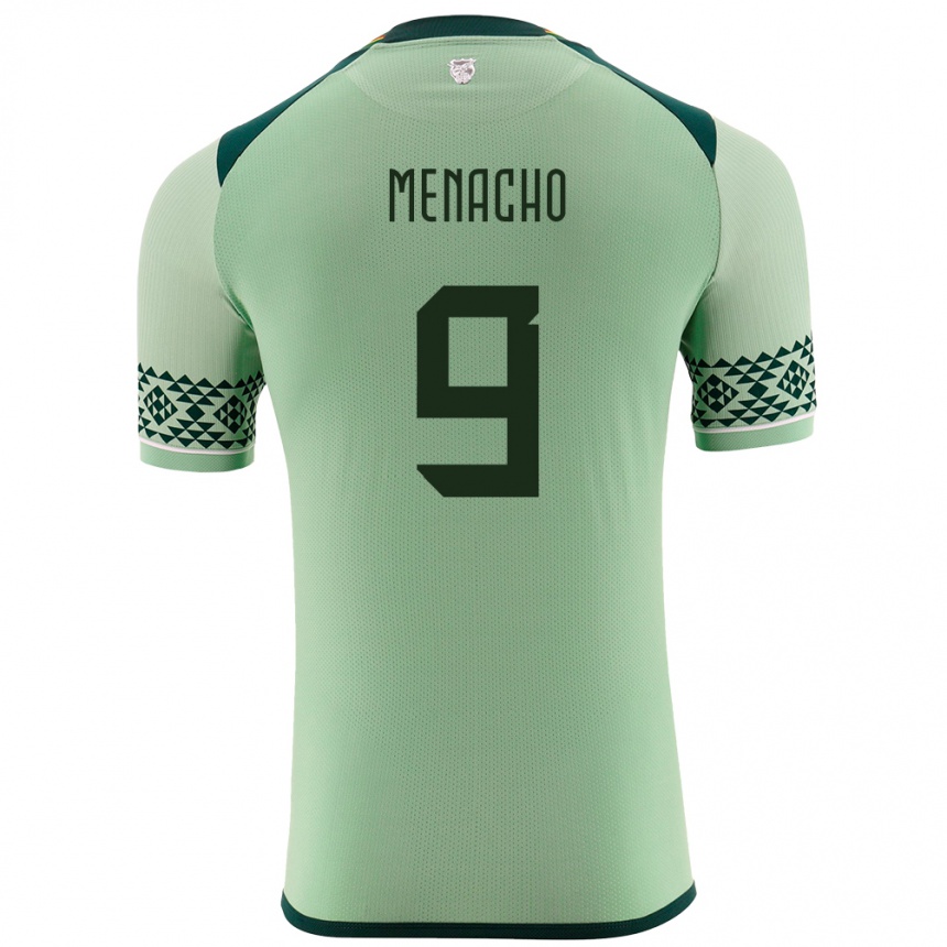 Niño Fútbol Camiseta Bolivia Cesar Menacho #9 Verde Claro 1ª Equipación 24-26 México