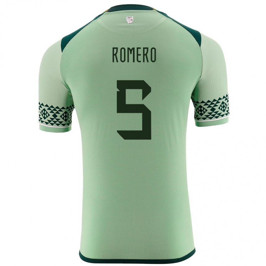 Niño Fútbol Camiseta Bolivia César Romero #5 Verde Claro 1ª Equipación 24-26 México