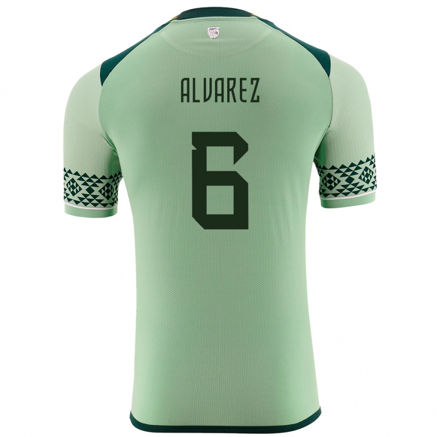 Niño Fútbol Camiseta Bolivia Eduardo Álvarez #6 Verde Claro 1ª Equipación 24-26 México