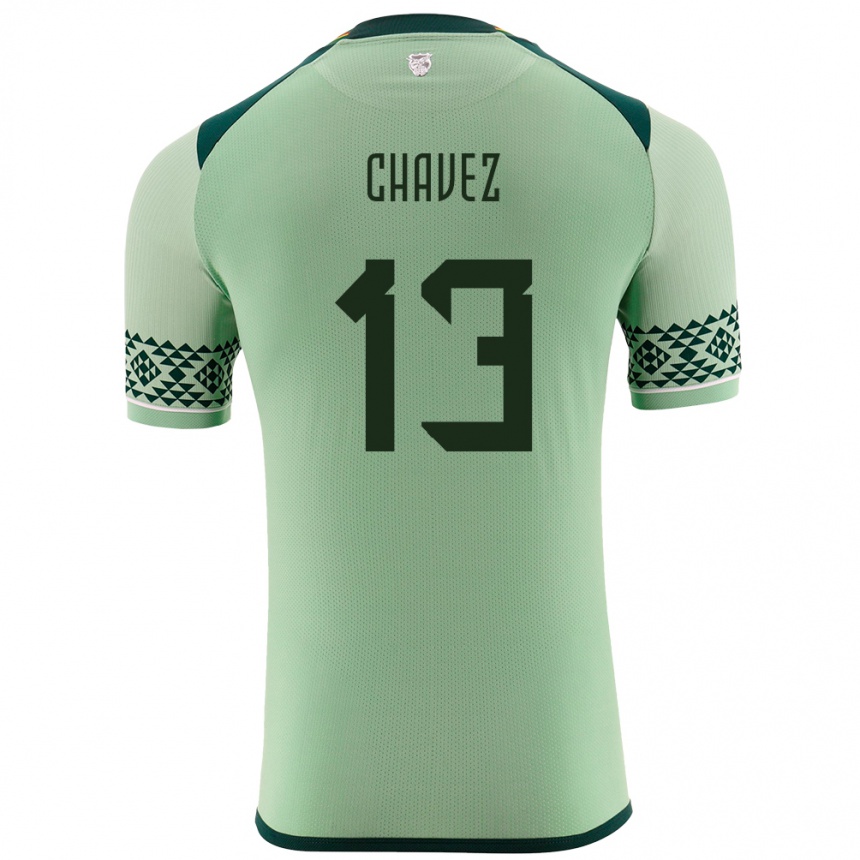 Niño Fútbol Camiseta Bolivia Lucas Chávez #13 Verde Claro 1ª Equipación 24-26 México