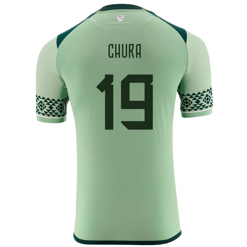 Niño Fútbol Camiseta Bolivia Jeyson Chura #19 Verde Claro 1ª Equipación 24-26 México