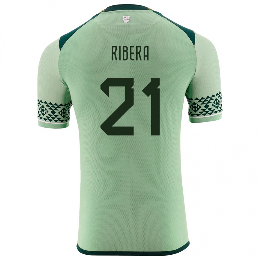 Niño Fútbol Camiseta Bolivia Daniel Ribera #21 Verde Claro 1ª Equipación 24-26 México